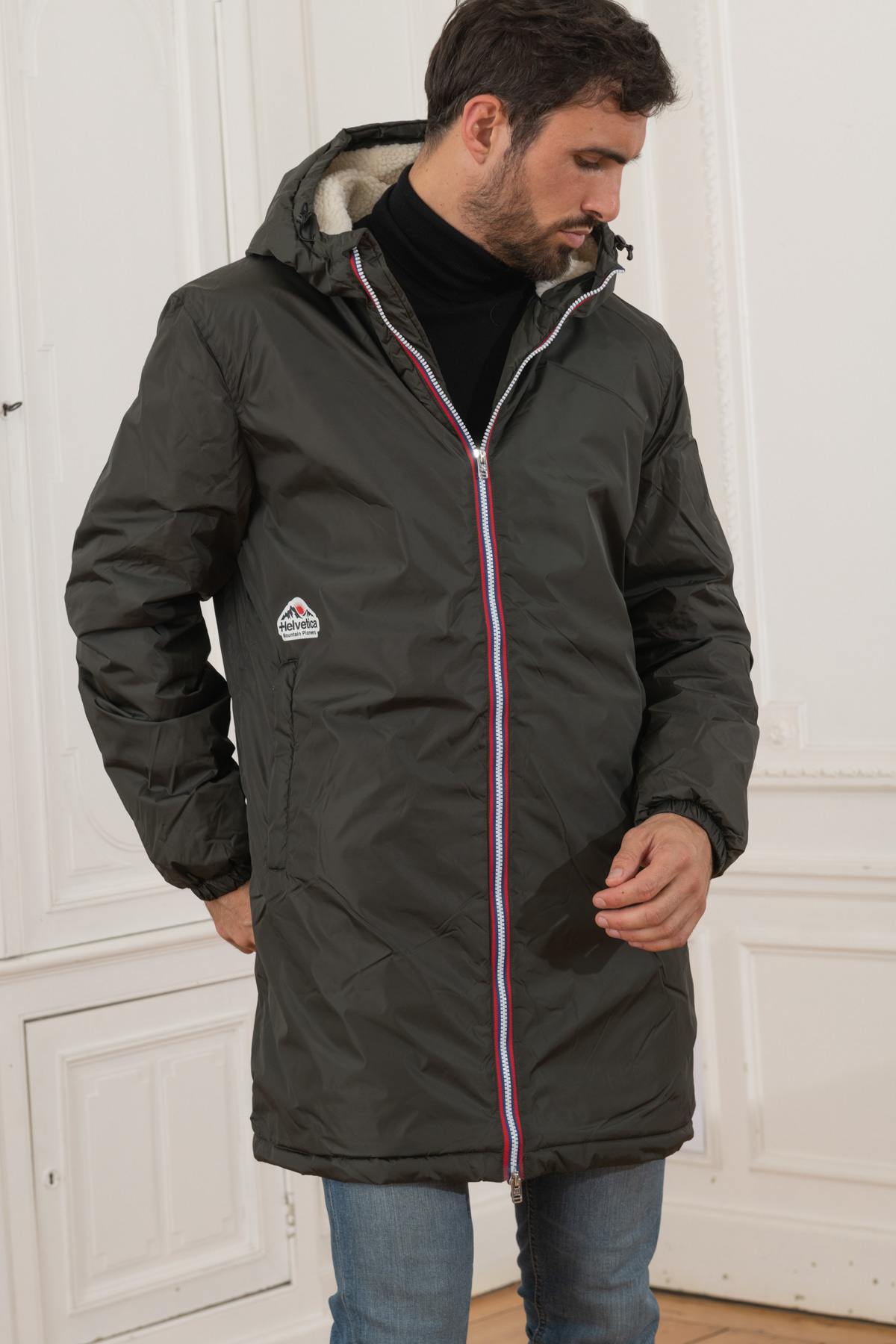 Green waterproof technical parka - Image n°1