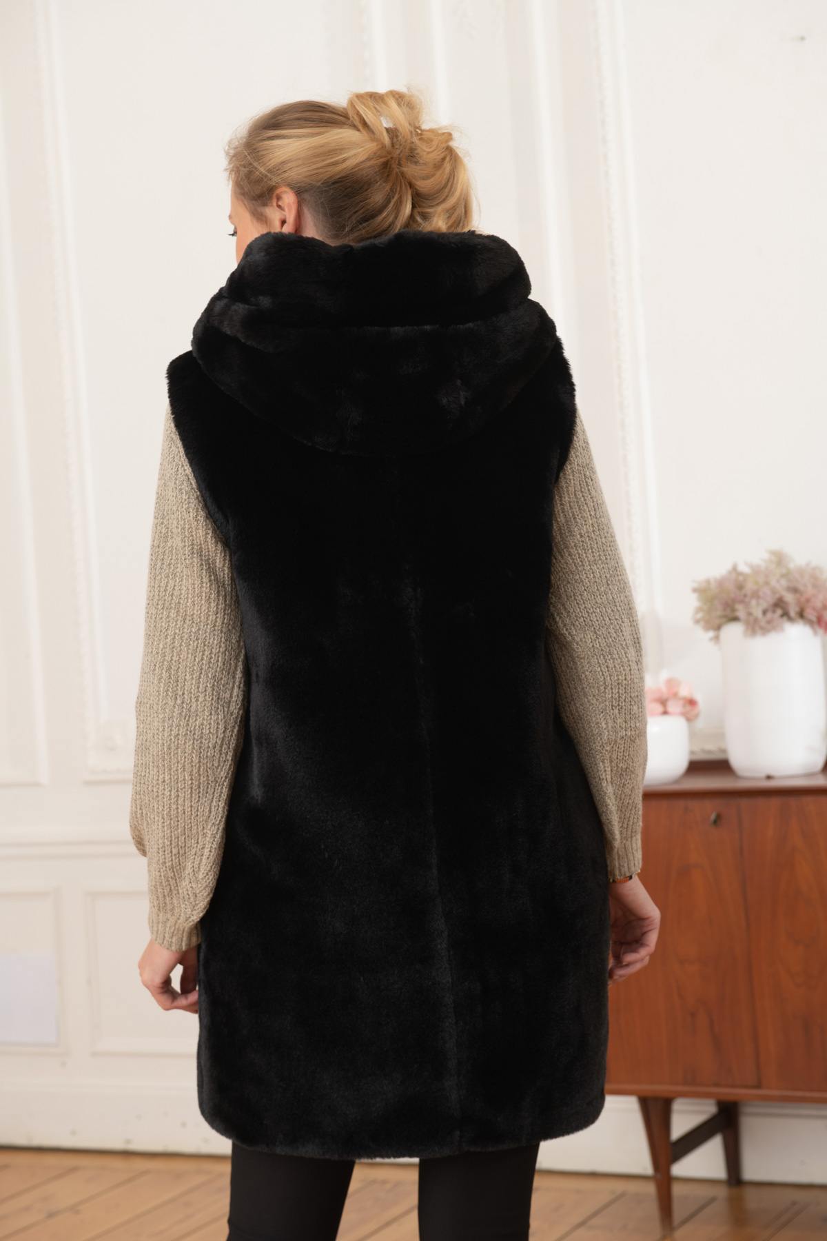 Long black faux fur - Image n°3