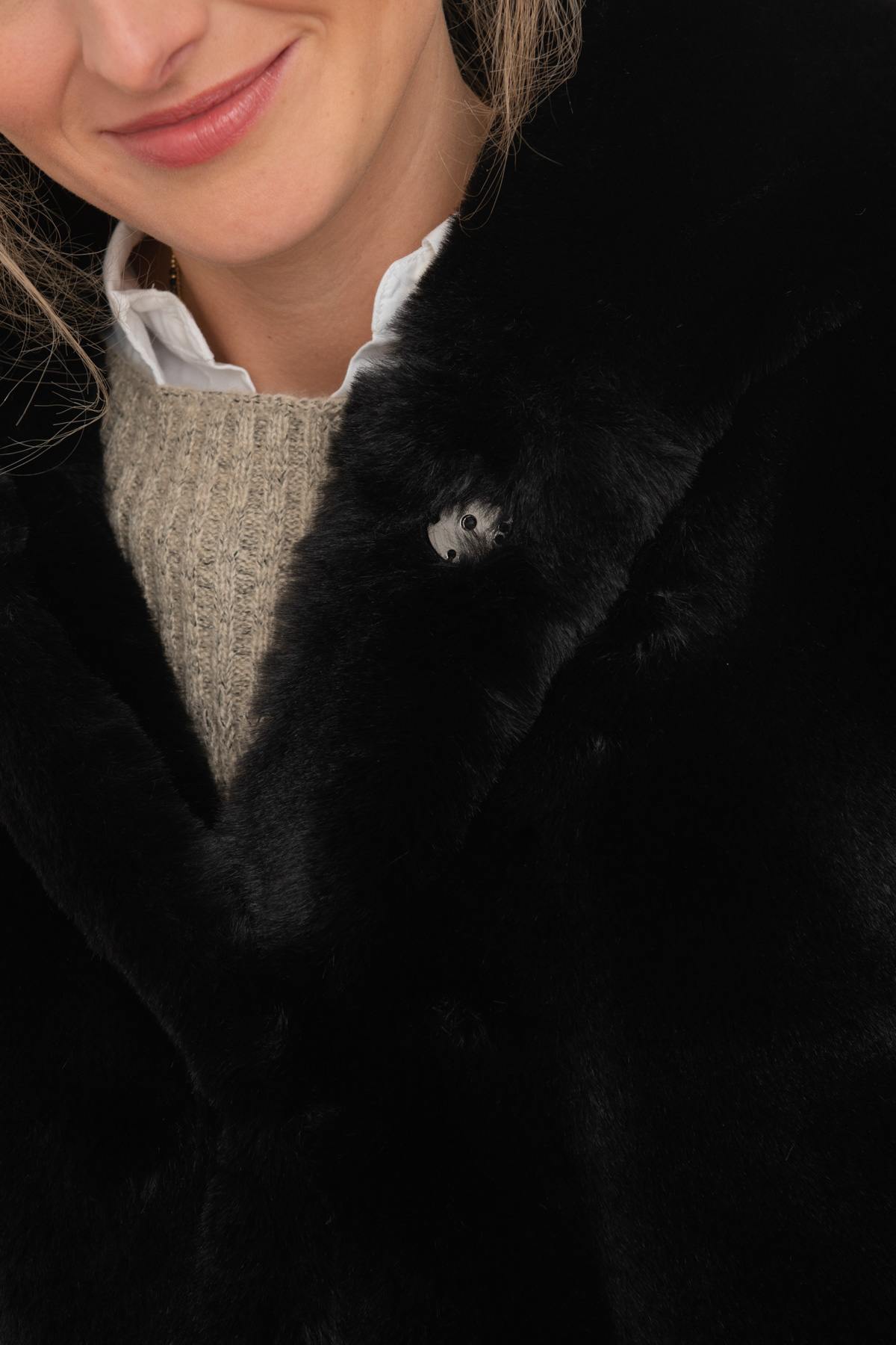 Long black faux fur - Image n°7