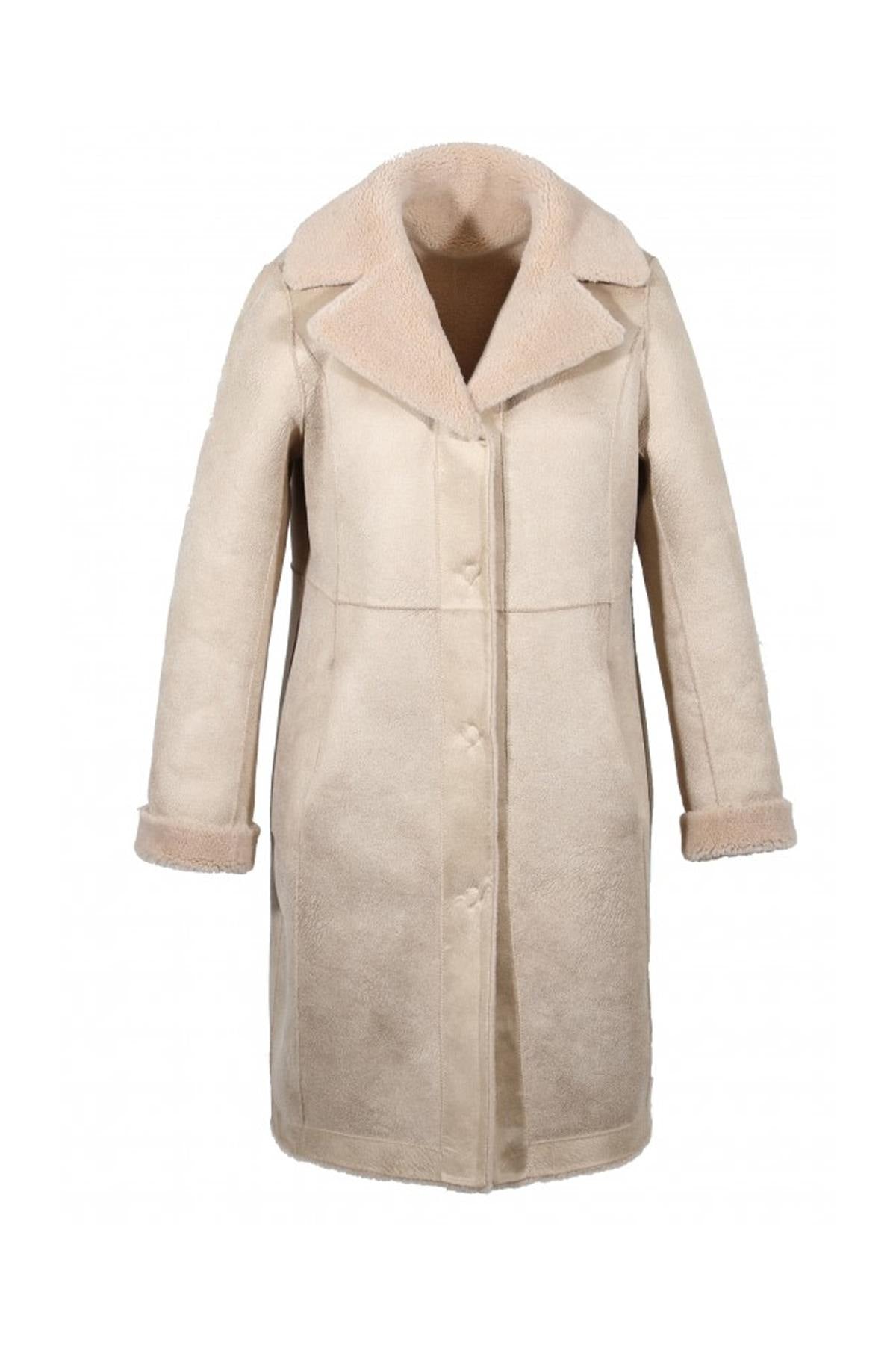 Reversible faux sheepskin wool coat - Image n°4