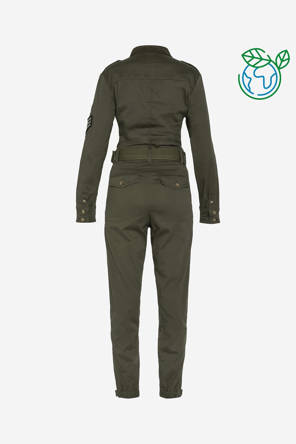 Khaki military jumpsuit - Image n°4