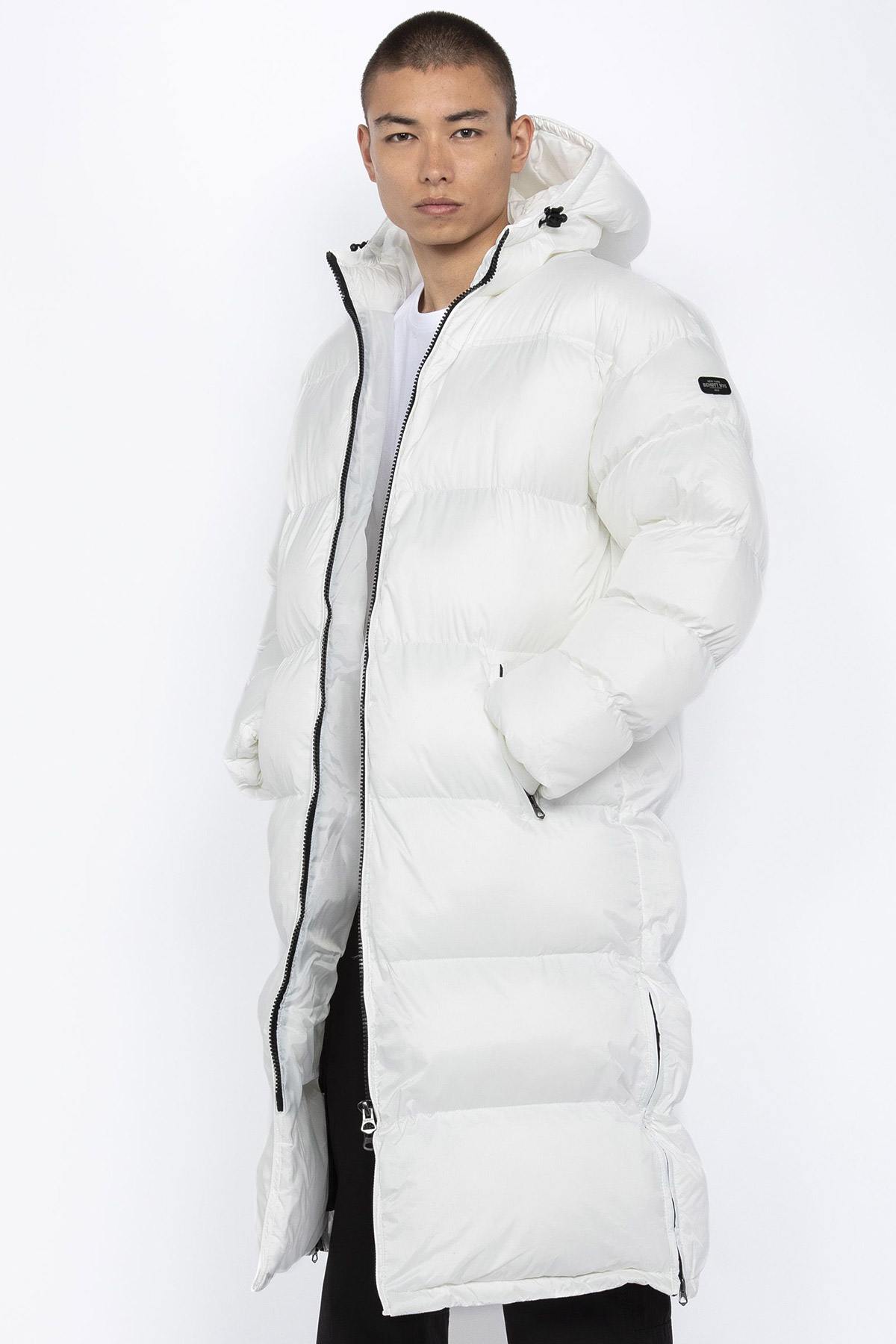 Extra long white down jacket - Image n°4