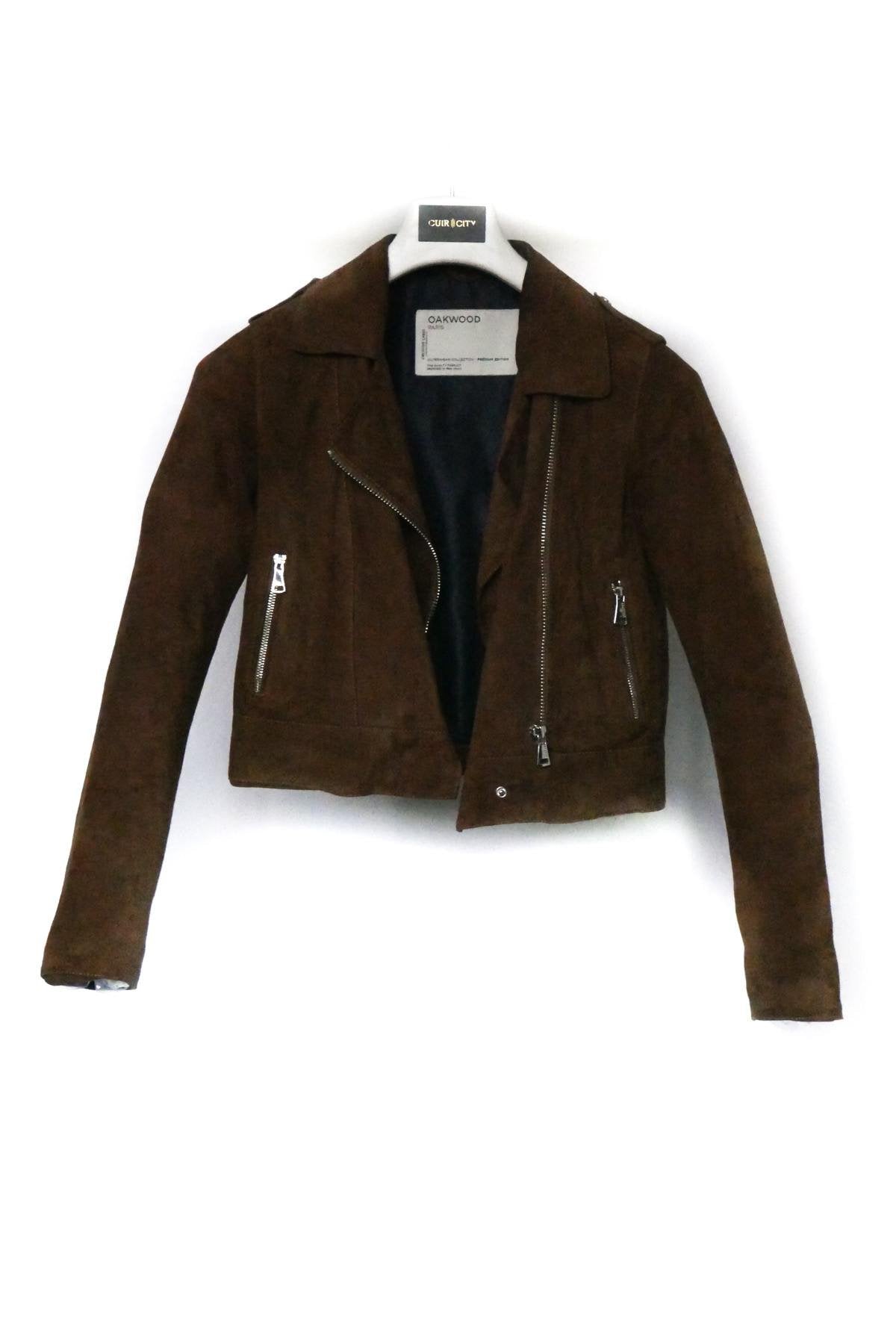 Short Biker Jacket in suede goat leather - Image n°2