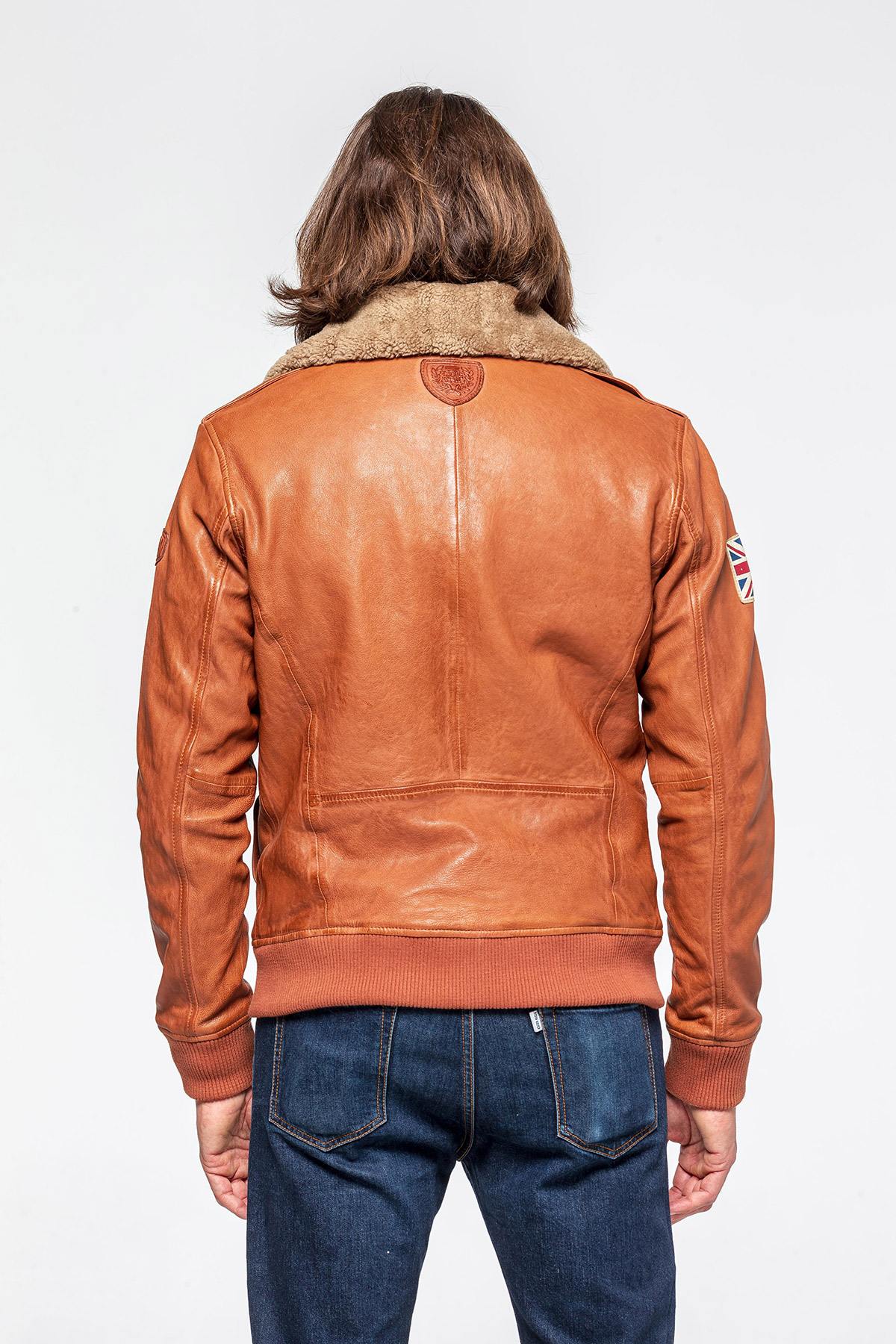 Cognac-colored Royal Air Force Pilot Jacket - Image n°4