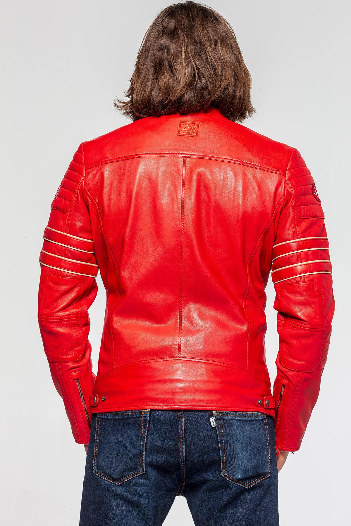 24h Le Mans racing jacket in red leather - Image n°8