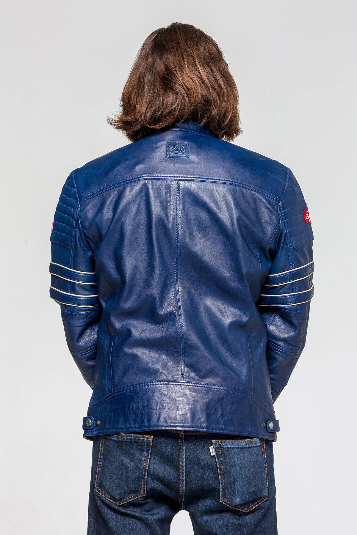 24h du mans jacket in blue sheepskin - Image n°3