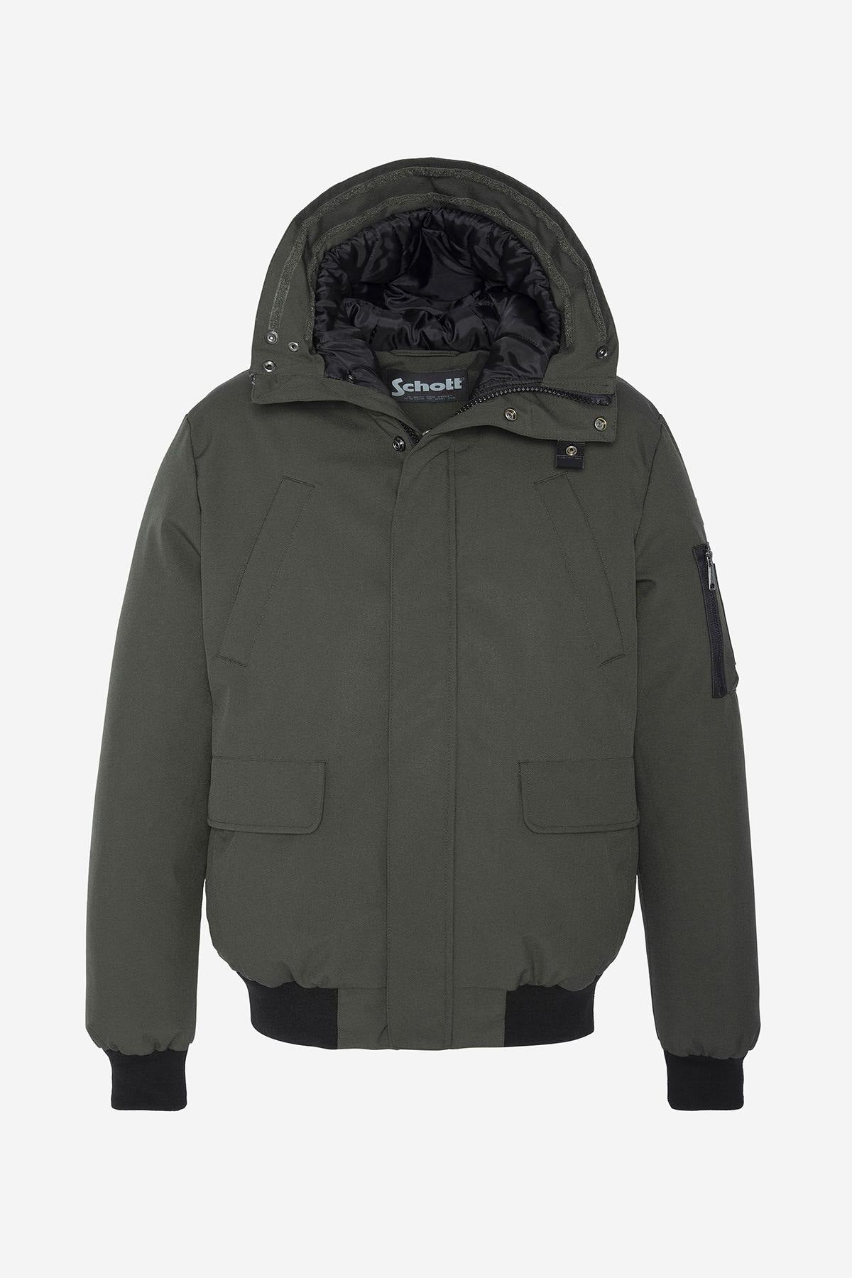 Khaki snorkel jacket with removable fur-lined hood - Image n°2