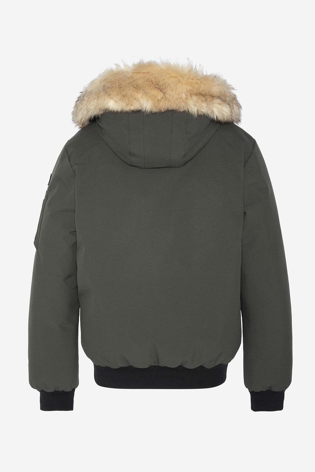 Khaki snorkel jacket with removable fur-lined hood - Image n°4