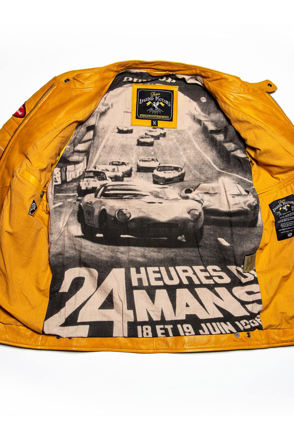 Yellow leather jacket Racing 24h Le Mans - Image n°2