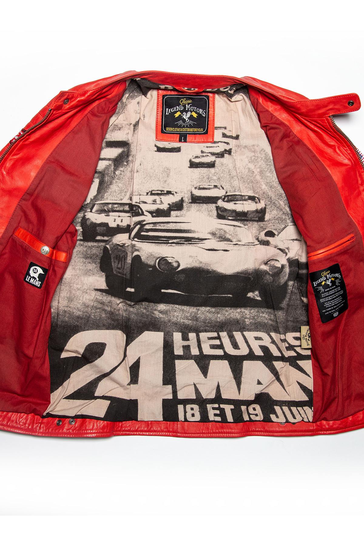 24h Le Mans racing jacket in red leather - Image n°6