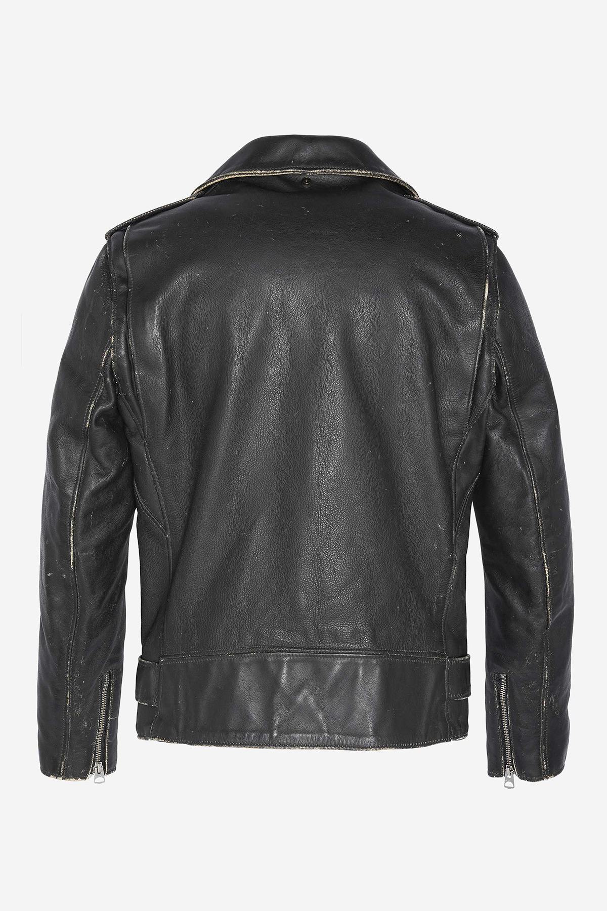 Fitted perfecto in aged cowhide leather - Image n°10