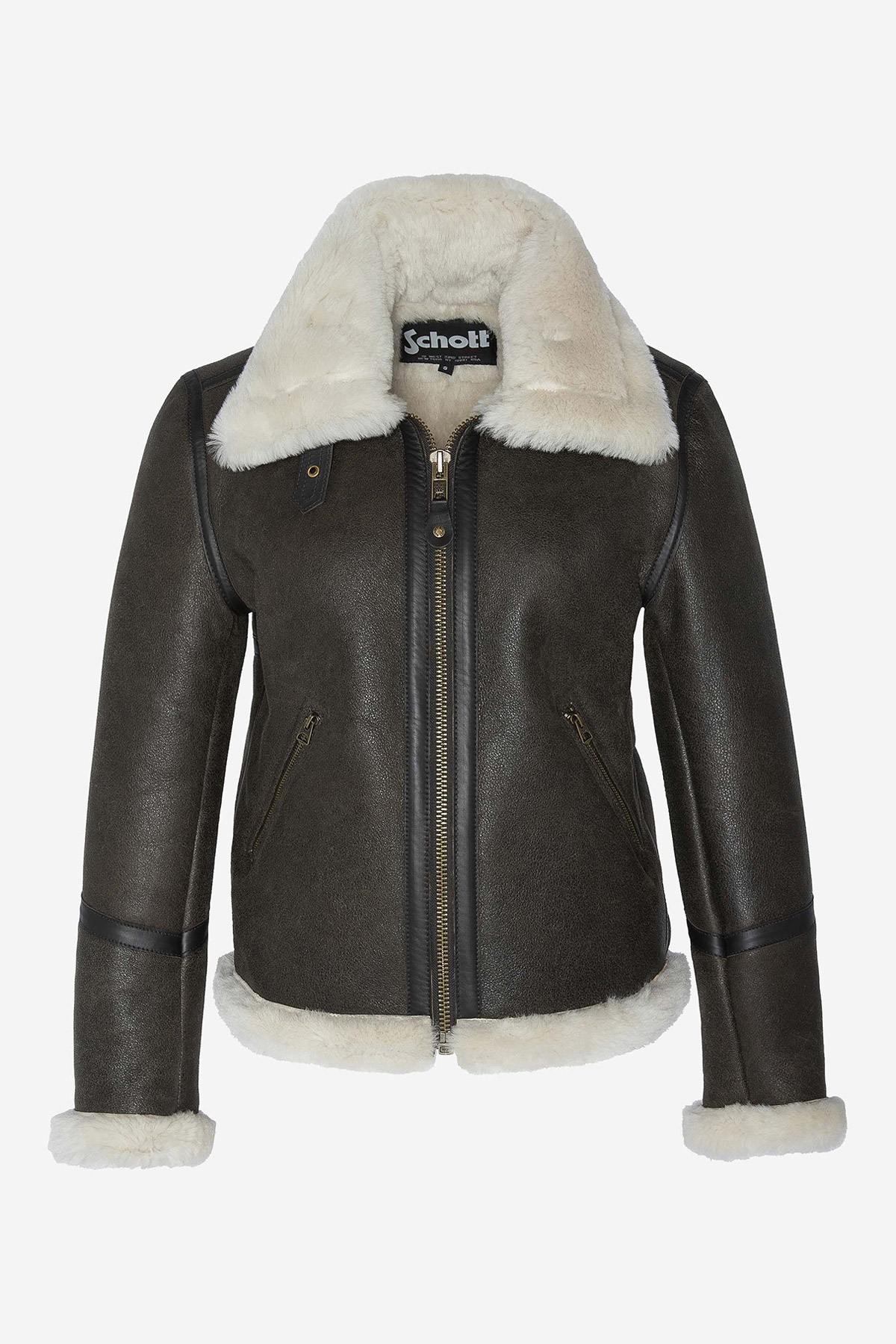 Shearling bomber jacket with removable hood - Image n°7