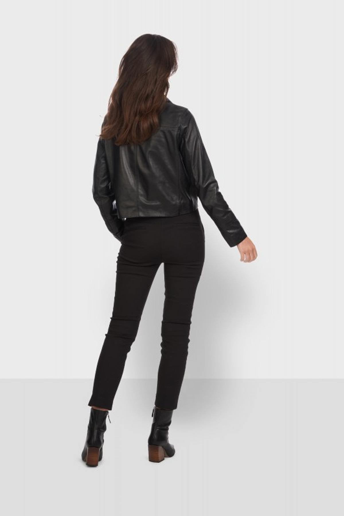 Retro-inspired short real leather jacket - Image n°4