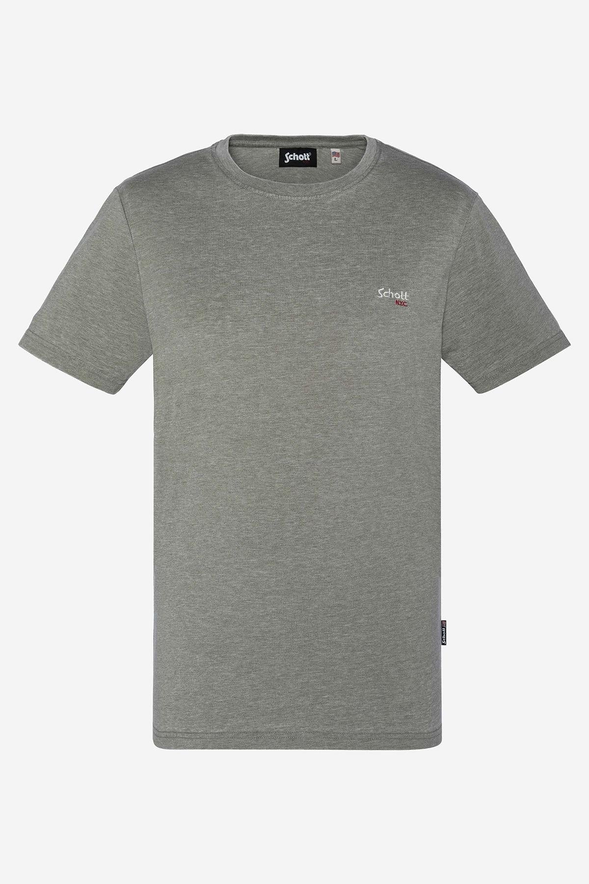 Men's heather khaki T-shirt - Image n°1