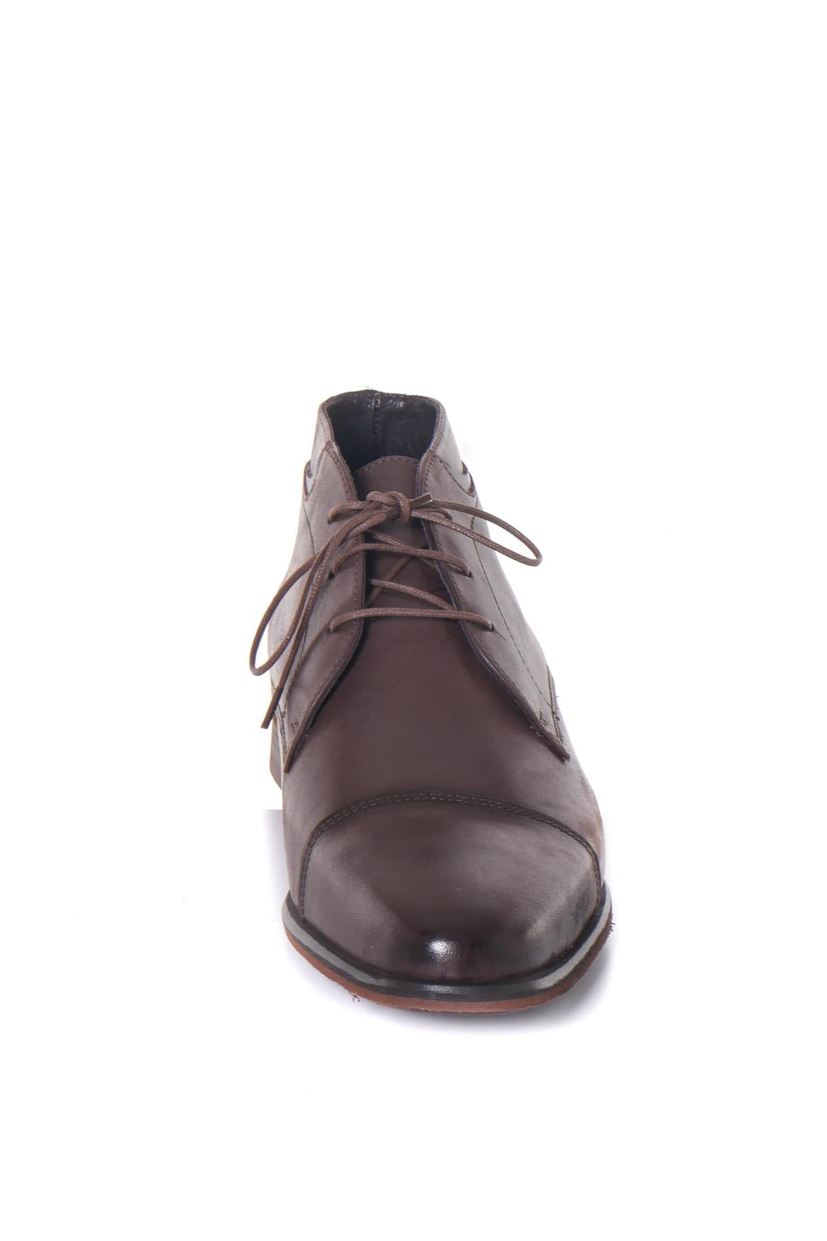 Men's dark brown leather ankle boots - Image n°12