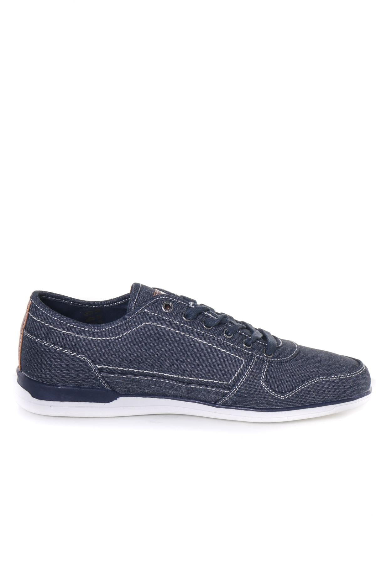 Men's denim blue canvas sneakers - Image n°9