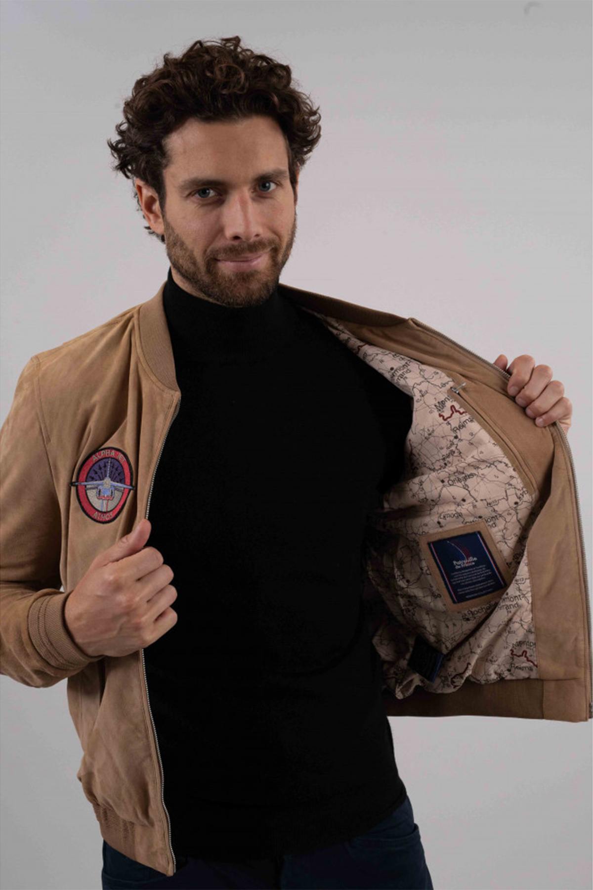 Patrouille de France bomber in suede leather - Image n°6