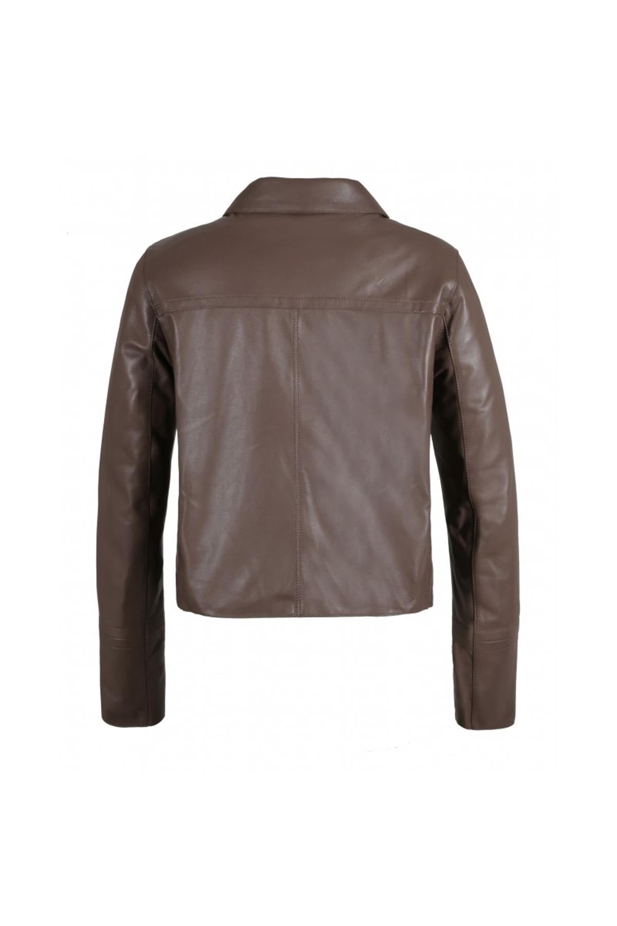 Short retro 50's style leather jacket - Image n°7