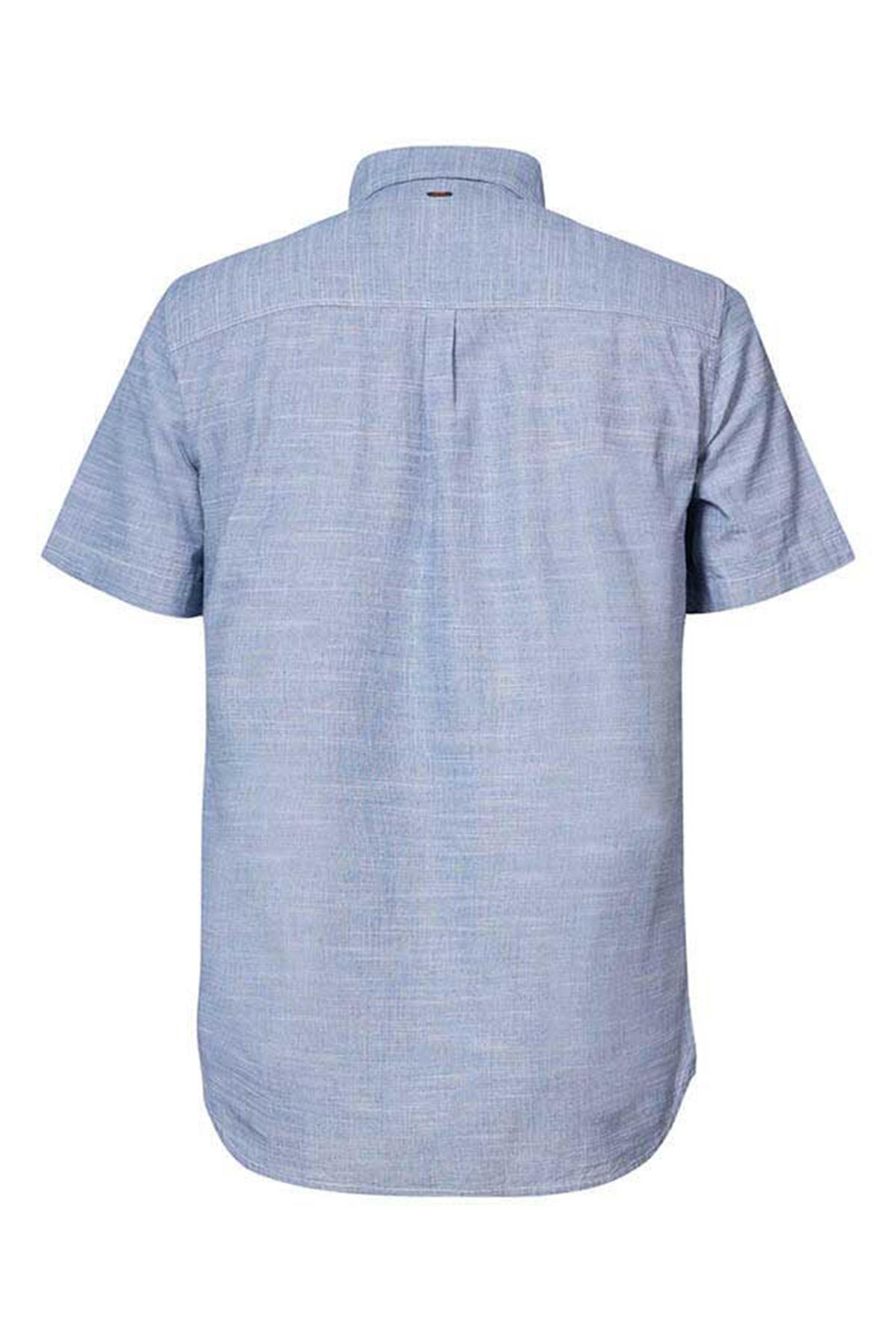 Men's blue short-sleeved shirt - Image n°6