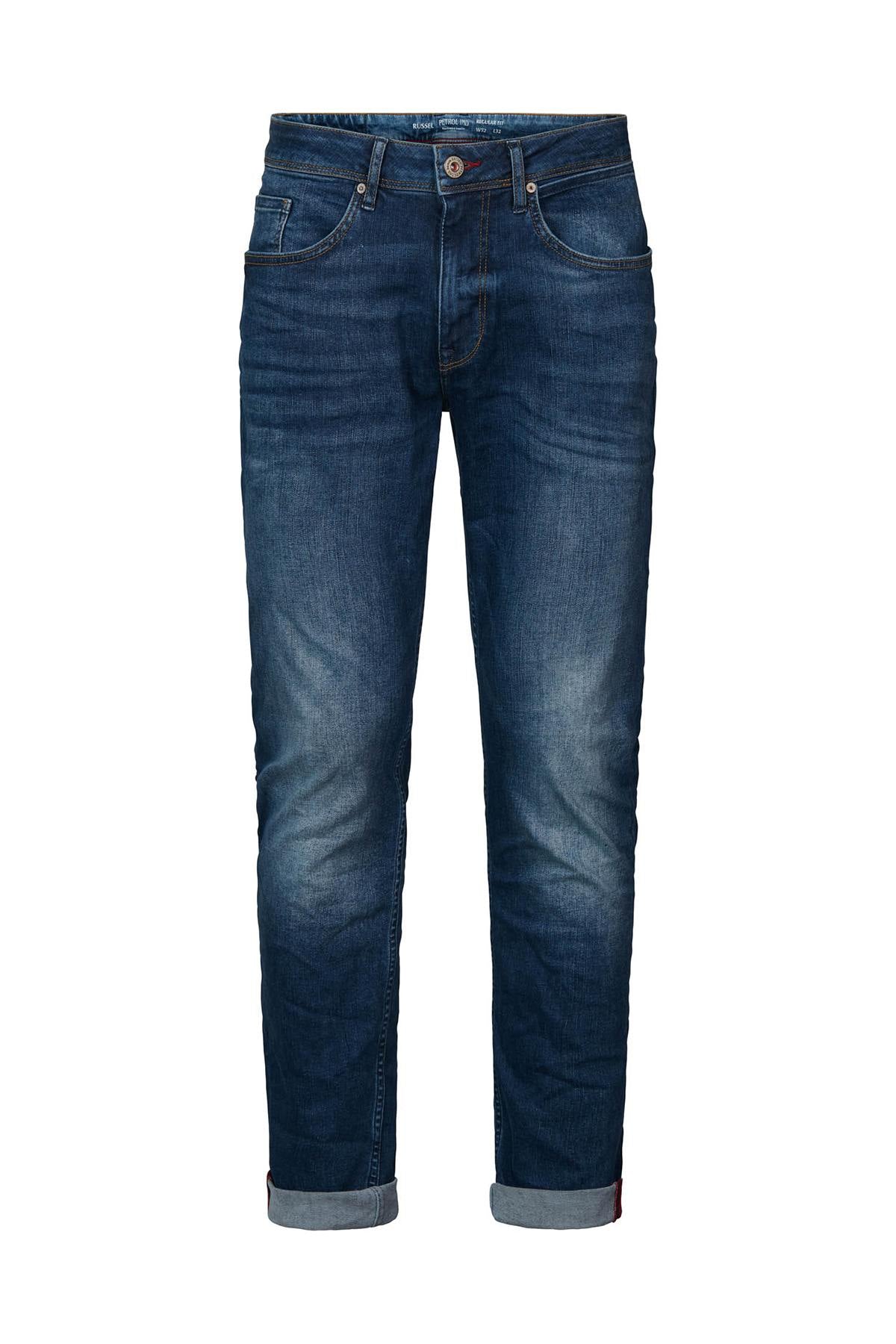 Men's 6-pocket washed blue jeans - Image n°6