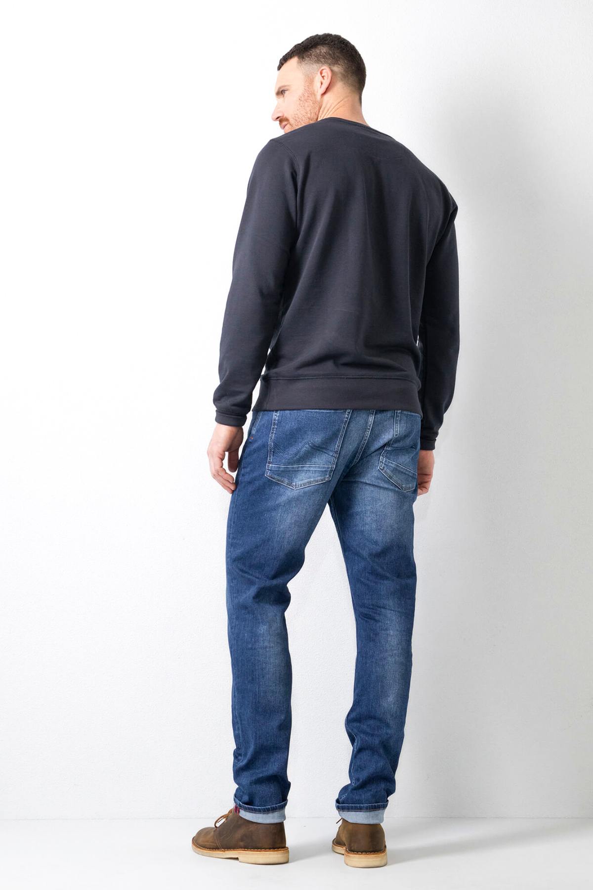 Men's 6-pocket washed blue jeans - Image n°9