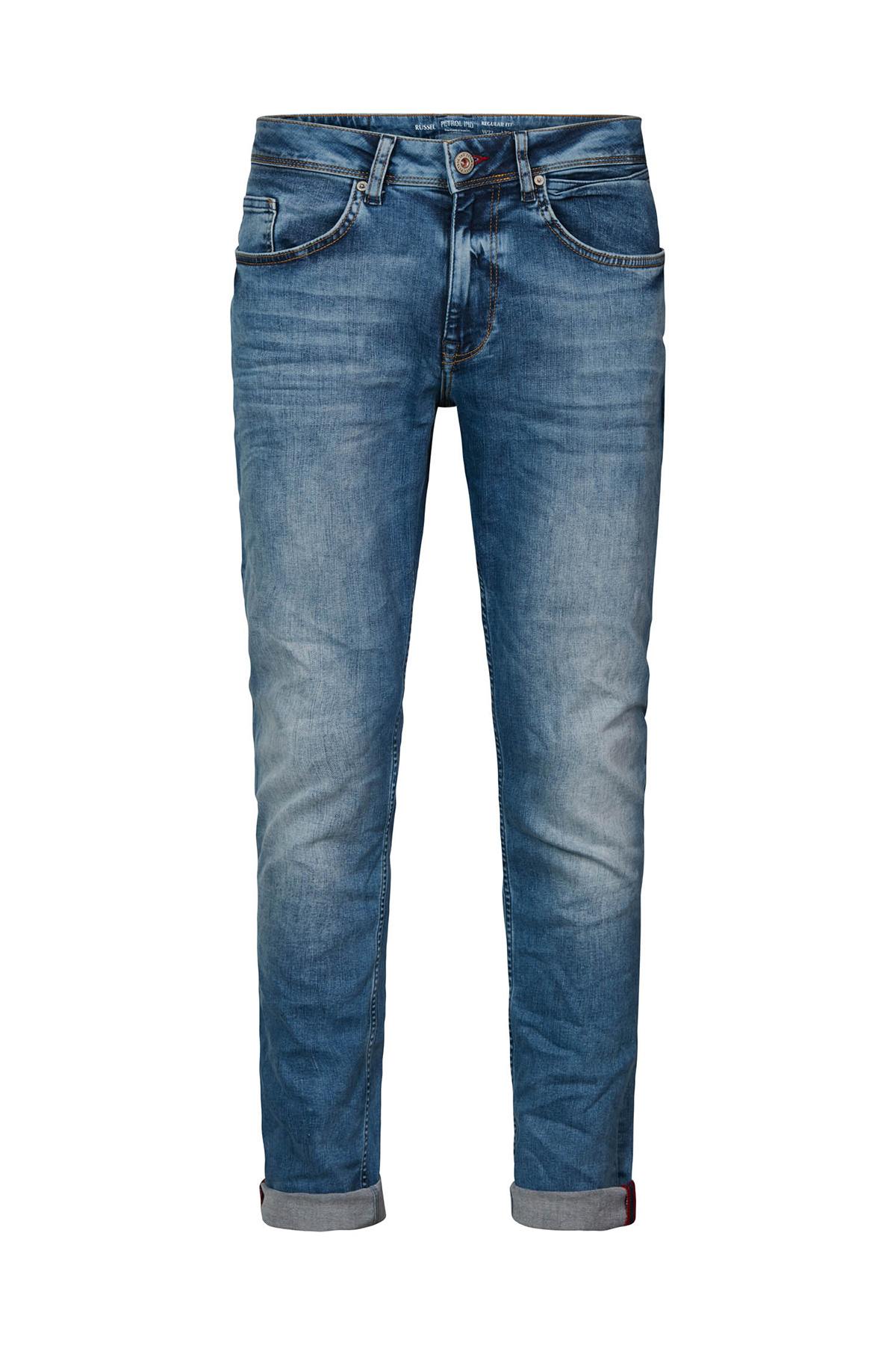 Washed light blue straight jeans - Image n°9