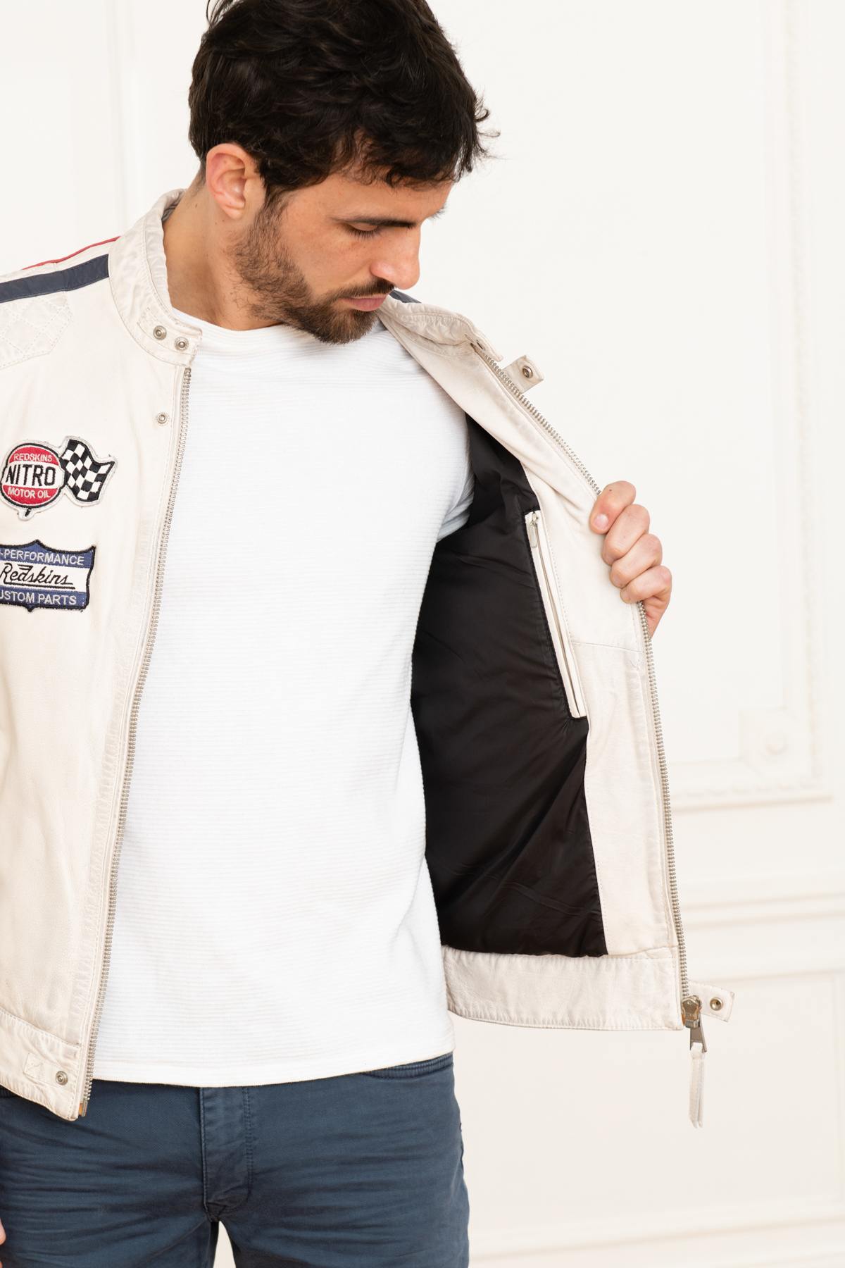 White leather racing jacket - Image n°4