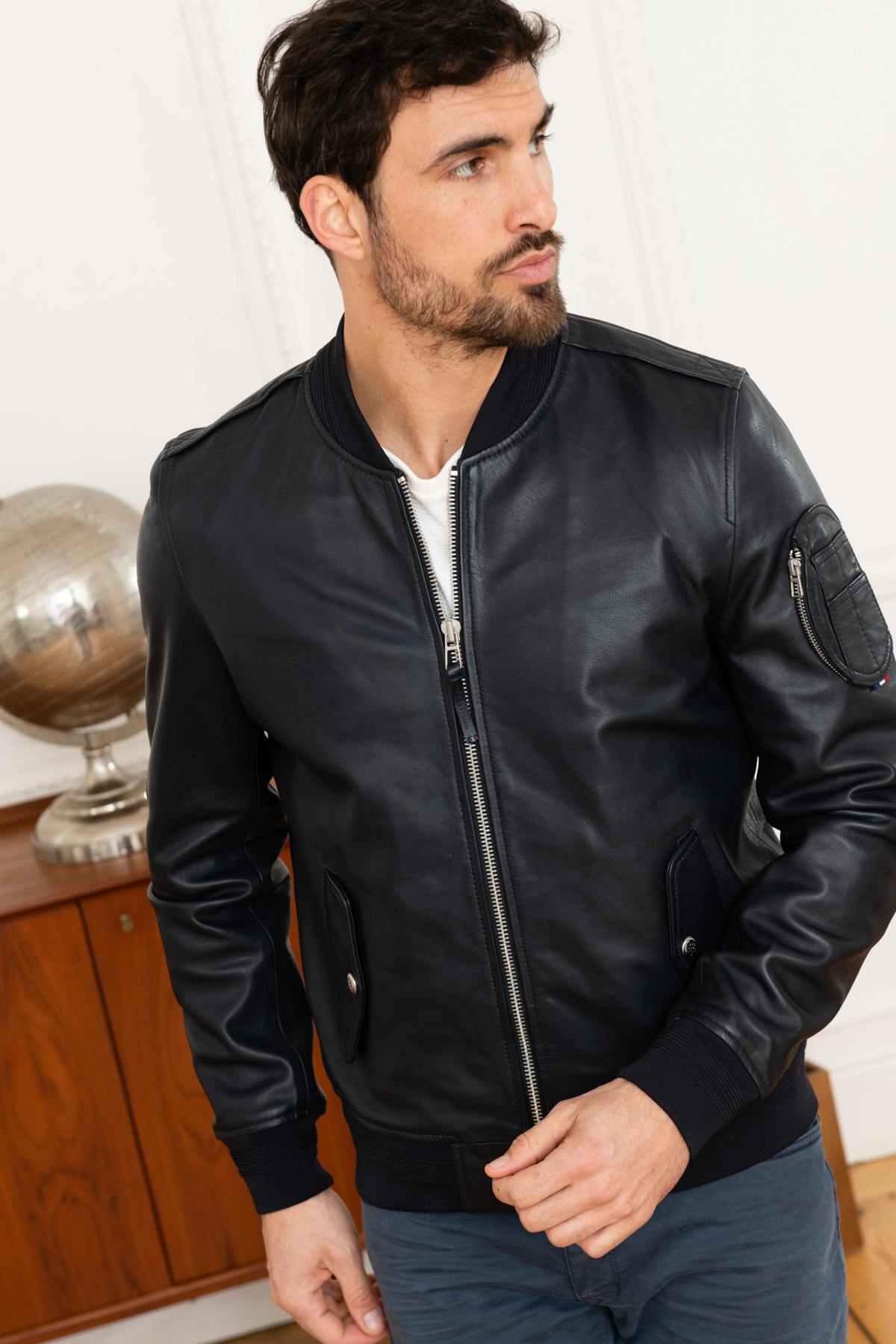 Navy blue bomber jacket from the Patrouille de France - Image n°6