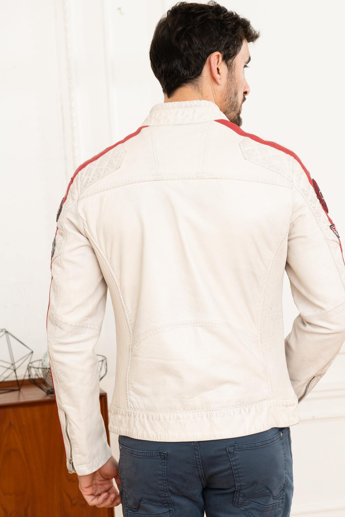 White leather racing jacket - Image n°5