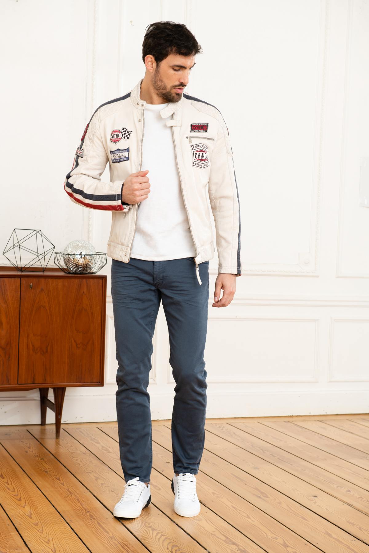 White leather racing jacket - Image n°2