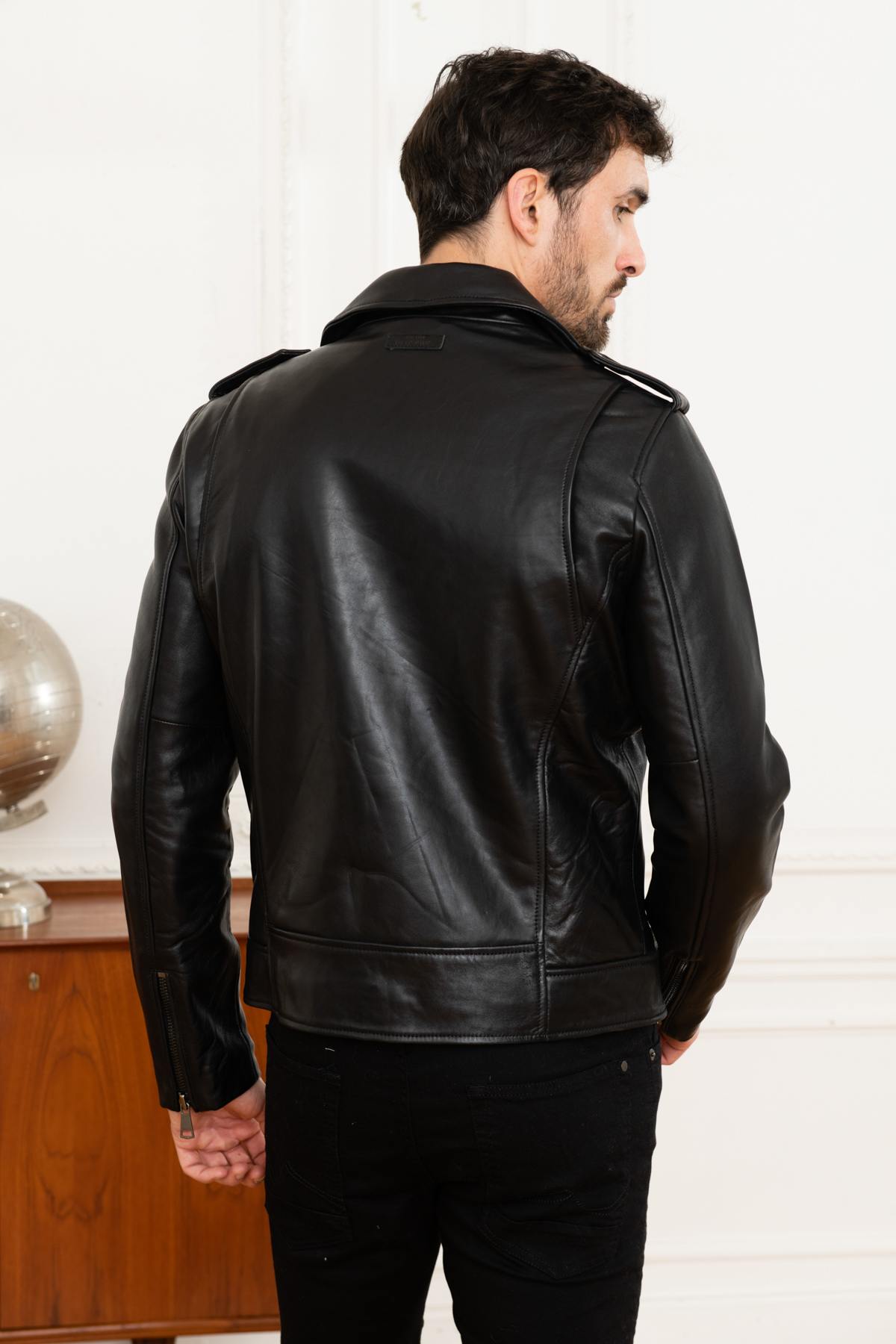 Perfecto style biker jacket in lambskin - Image n°4