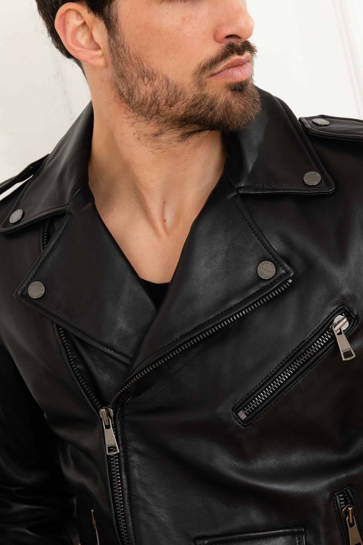 Perfecto style biker jacket in lambskin - Image n°5