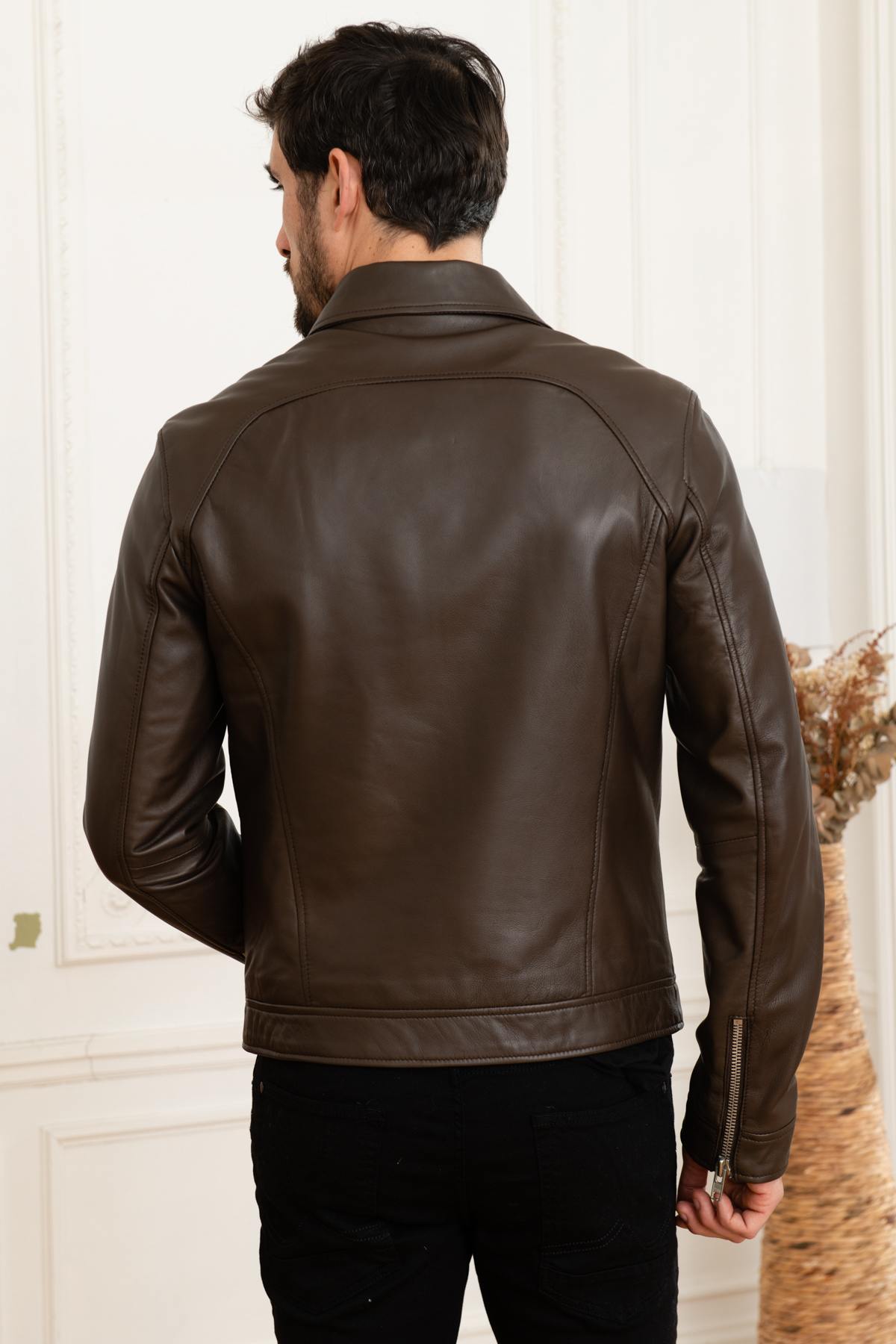 Elegant smooth leather jacket - Image n°5