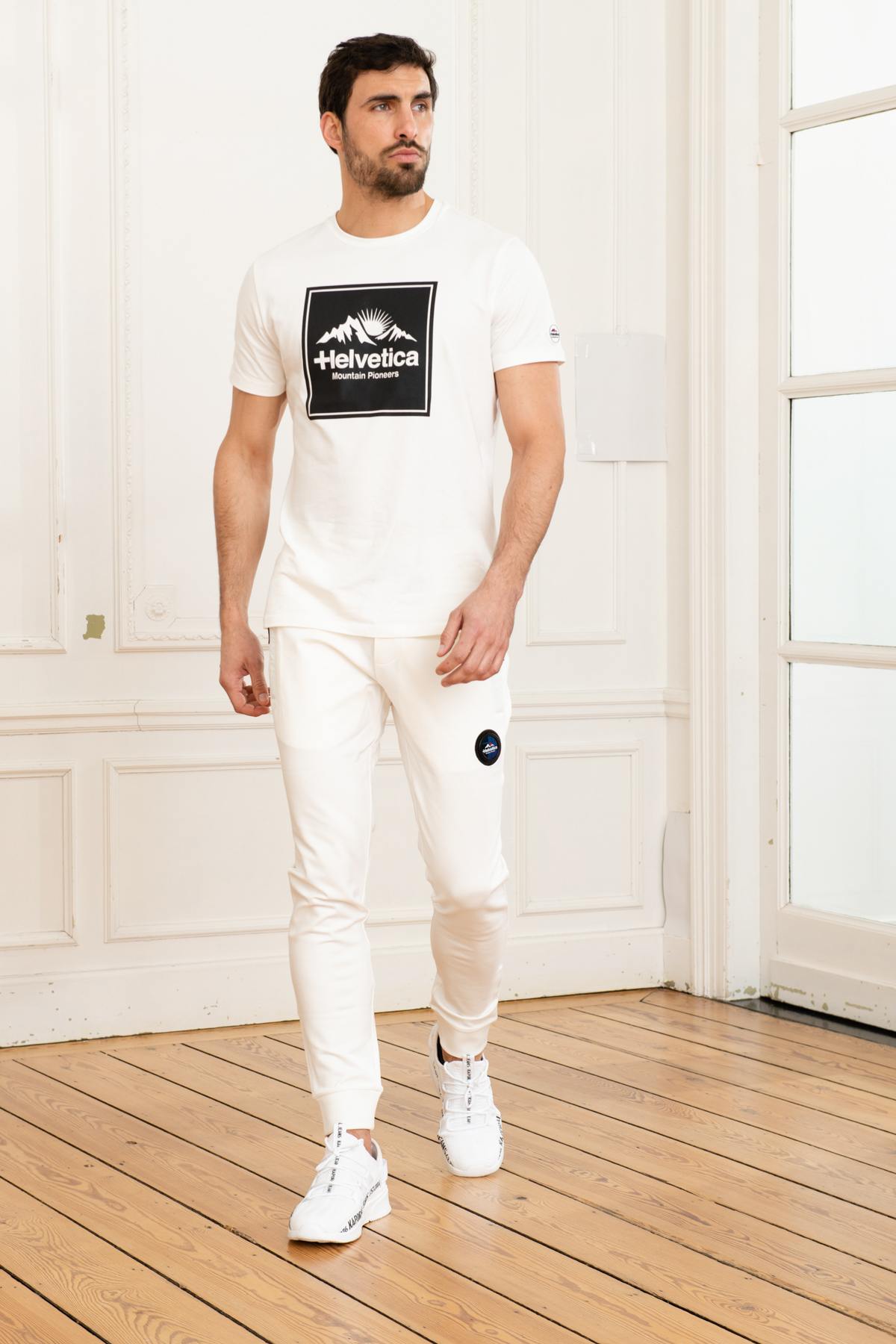 White slimfit jogging pants - Image n°5