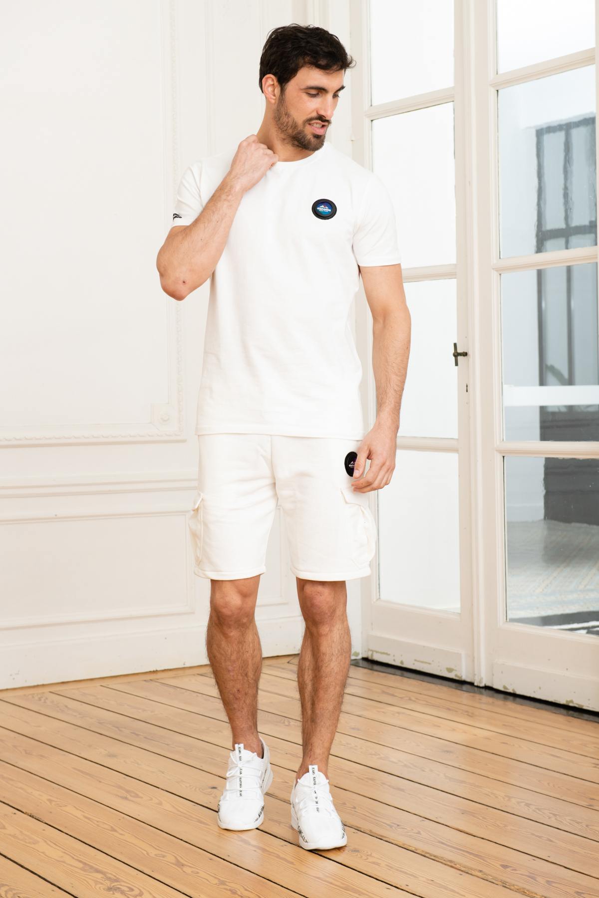 Men's white cotton shorts - Image n°2