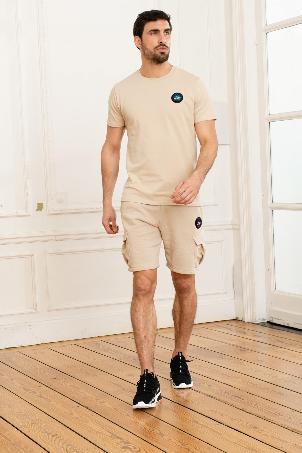 Men's beige cotton shorts - Image n°4