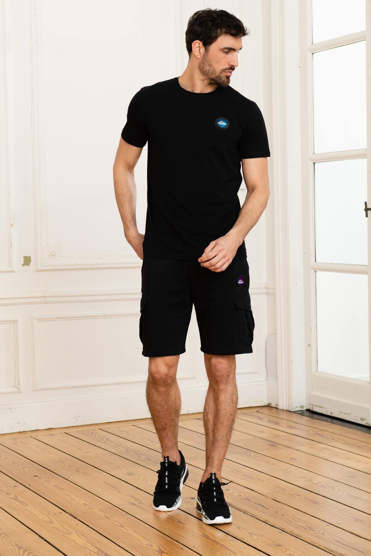 Men's black cotton shorts - Image n°4