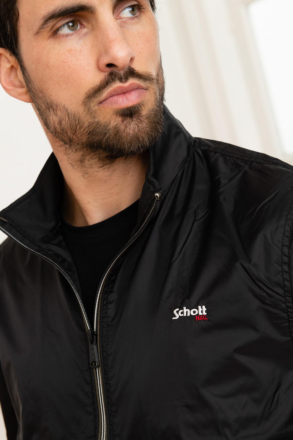 Men's black polyester jacket - Image n°7