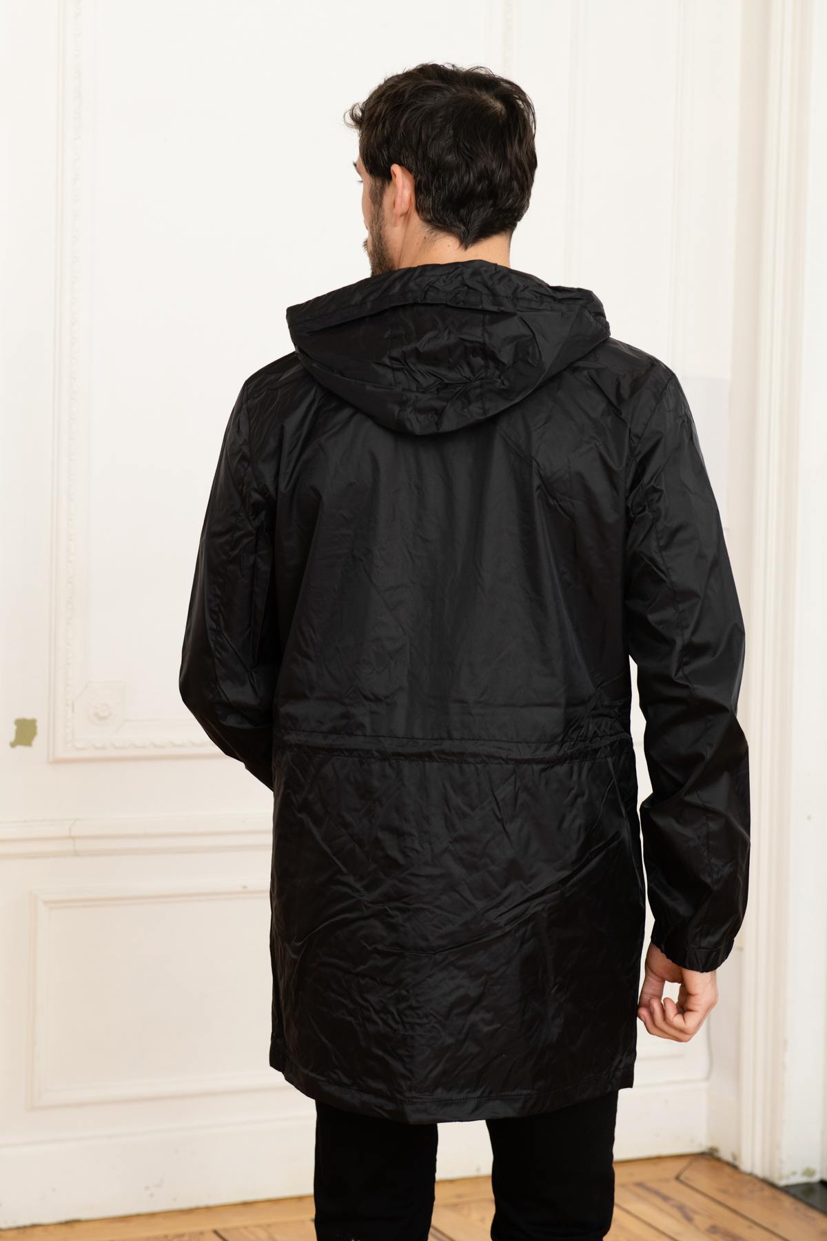 Long black windbreaker jacket - Image n°5