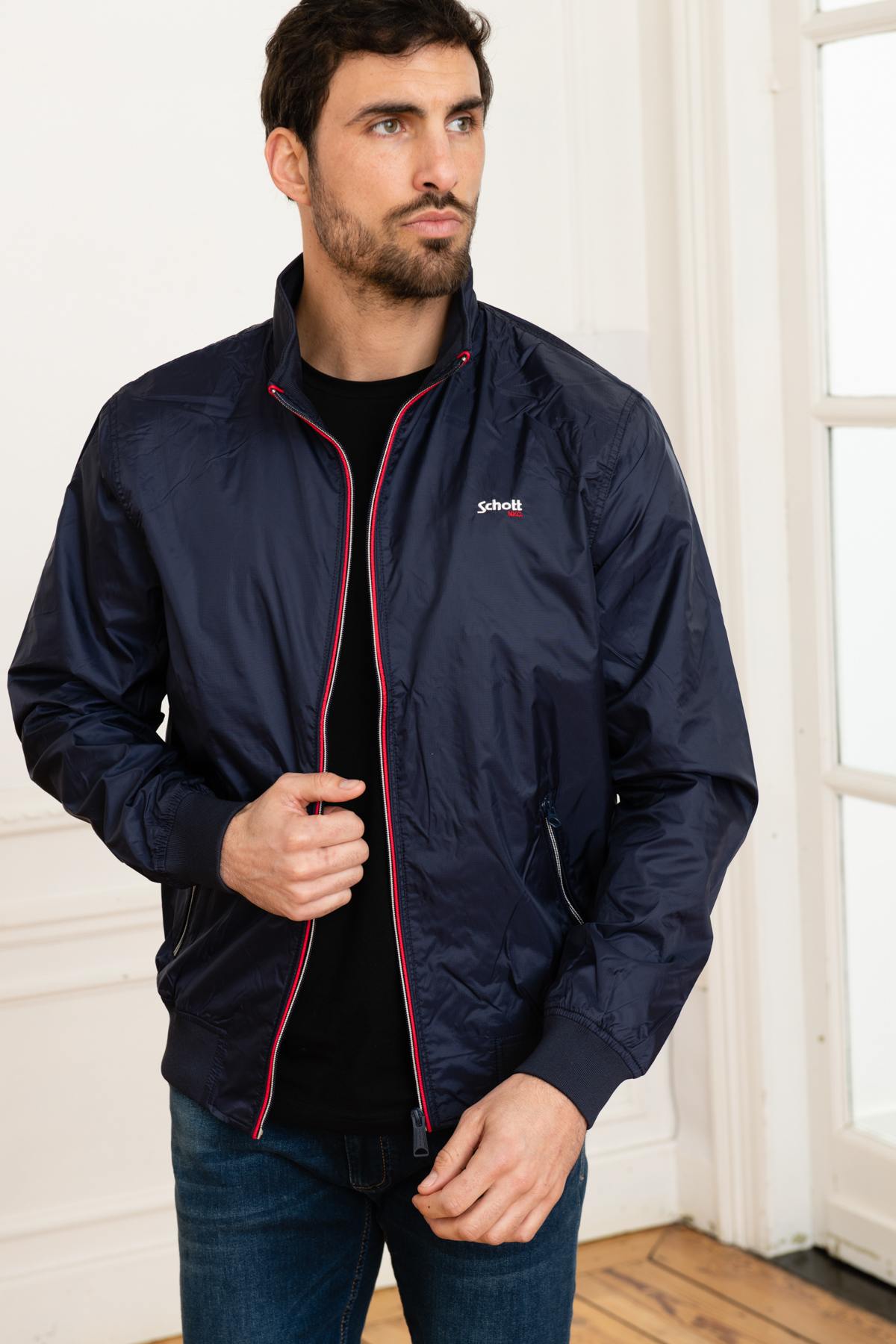 Navy windbreaker jacket - Image n°3