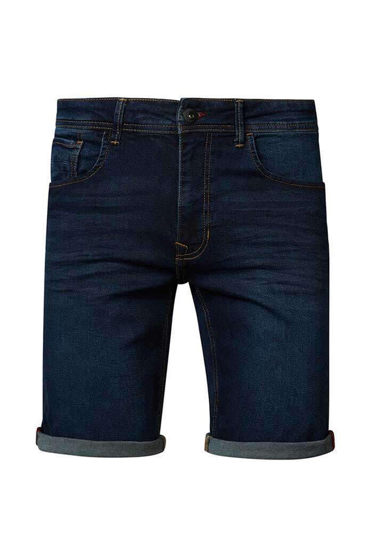 Dark blue denim shorts - Image n°3