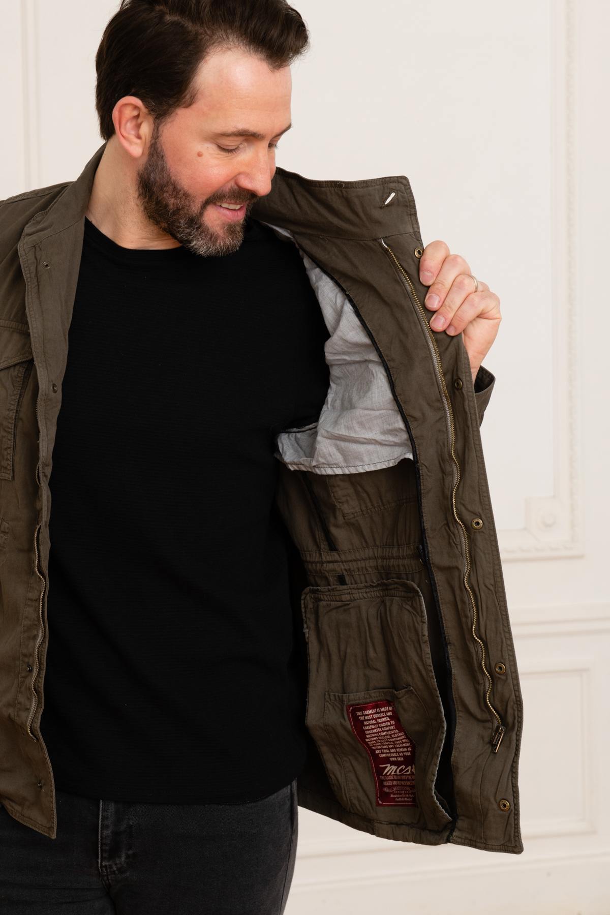 Men's khaki military jacket - Image n°4