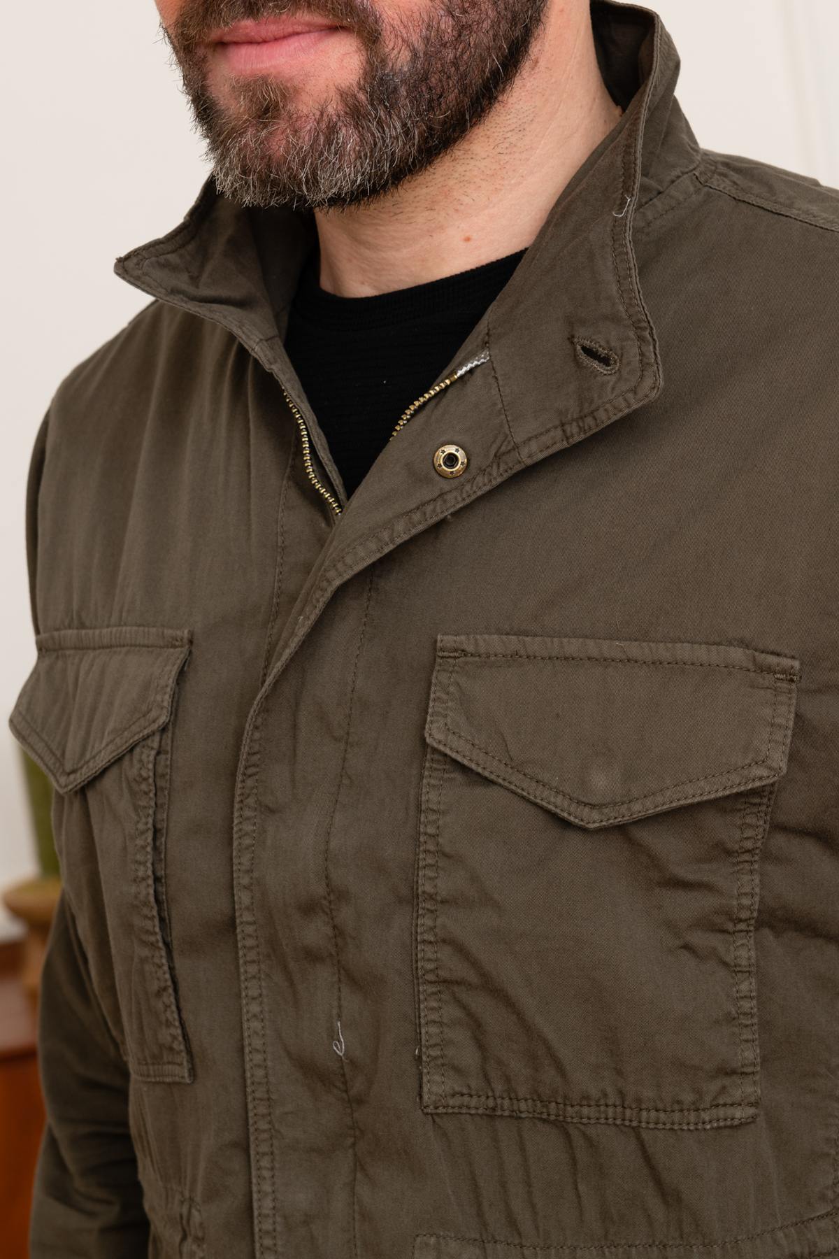 Men's khaki military jacket - Image n°6