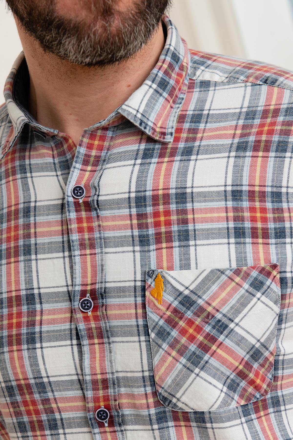 Orange check shirt - Image n°5