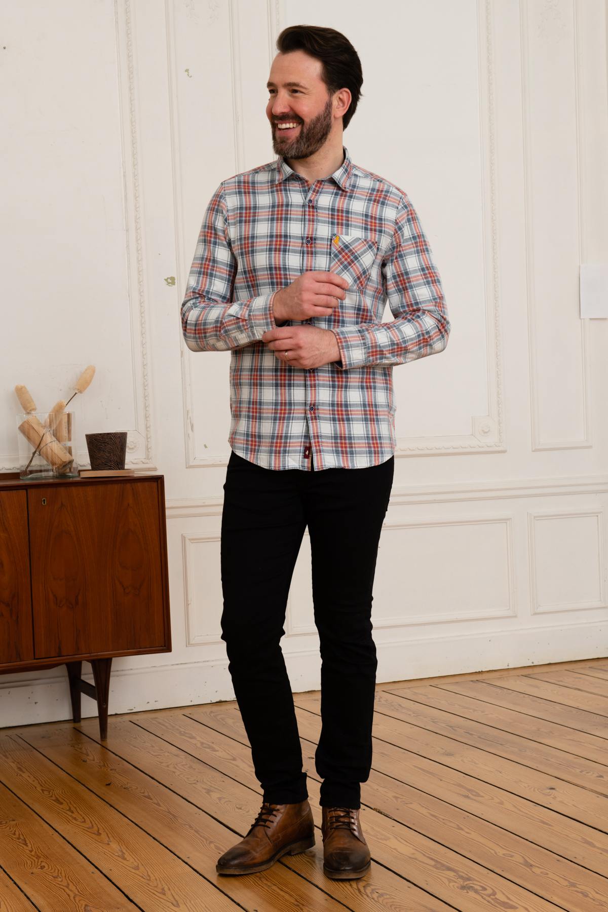 Orange check shirt - Image n°2