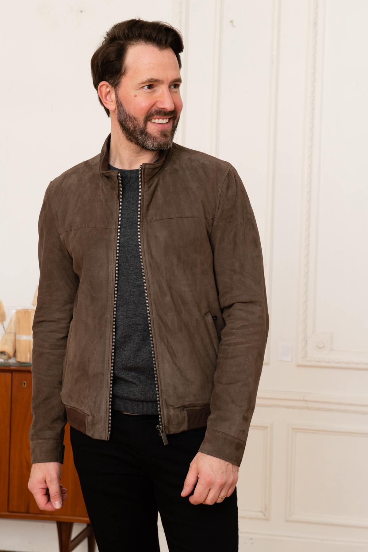 Casual suede goat leather jacket - Image n°3