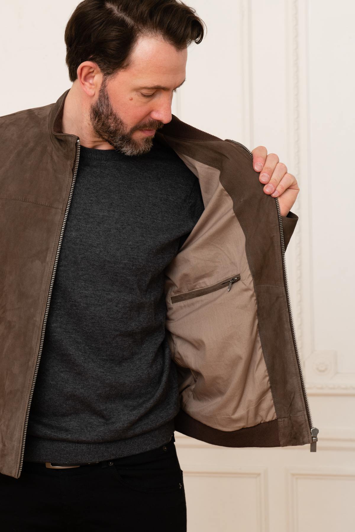 Casual suede goat leather jacket - Image n°5