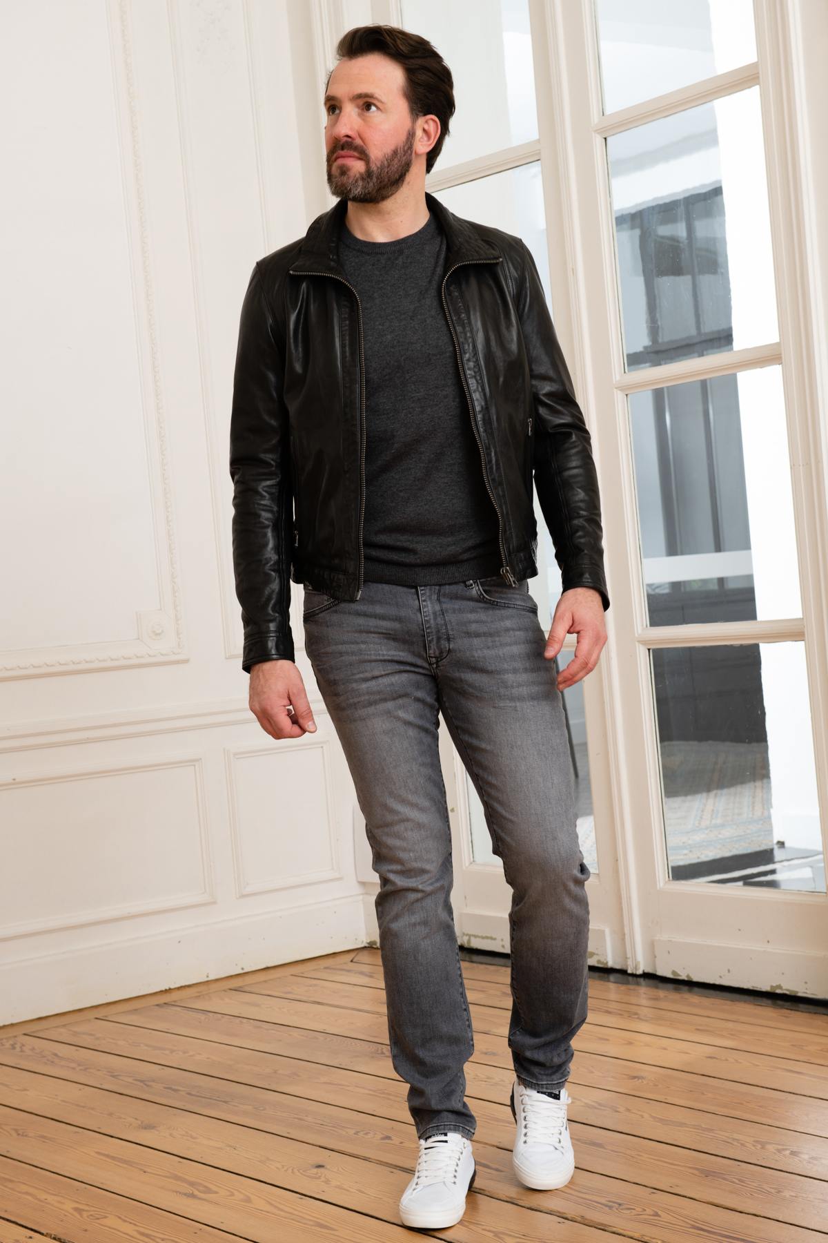 Fine and supple sheepskin leather jacket - Image n°2