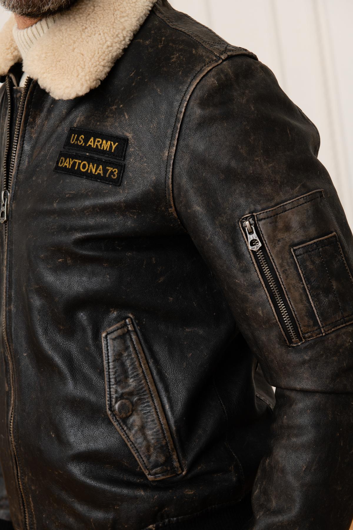 Vintage cowhide leather aviator - Image n°7