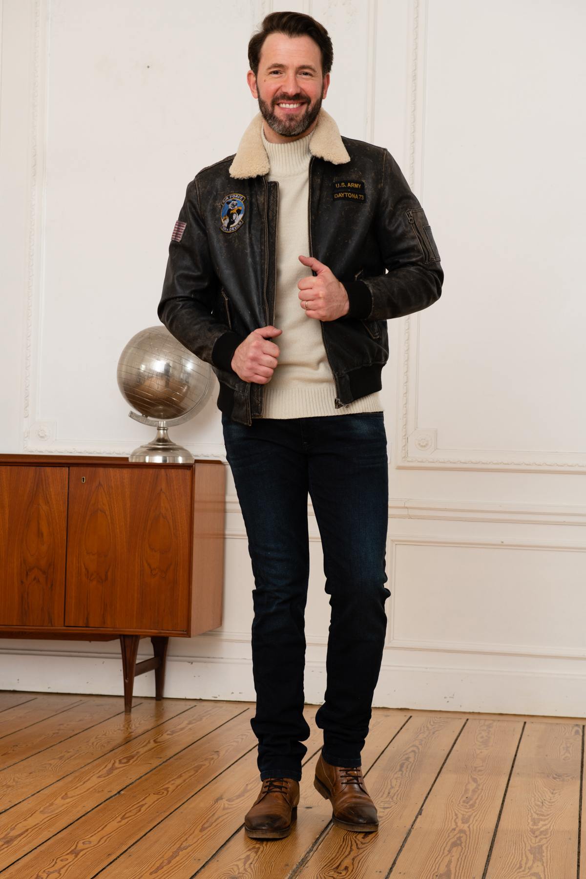 Vintage cowhide leather aviator - Image n°2